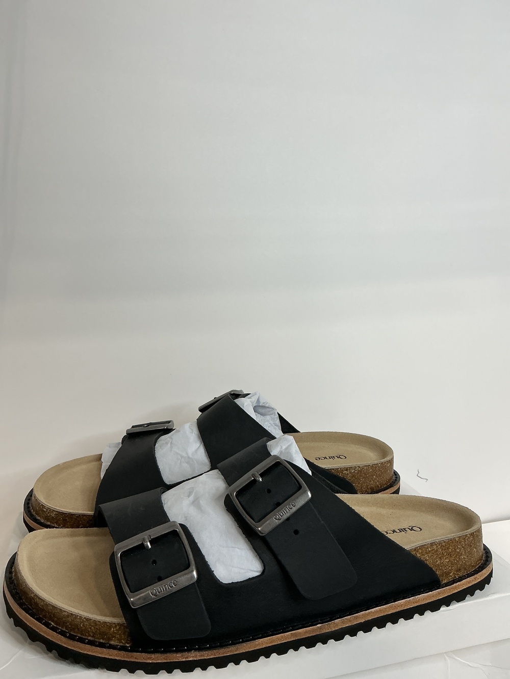 Nubuck Leather Double Buckle Slide
